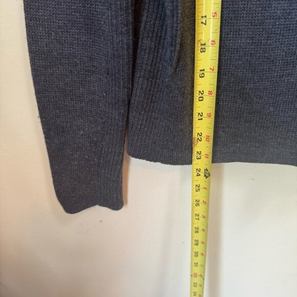 VINCE Wool Leather Moto Sweater Jacket Knit Asymmetrical Zip Funnel Minimalist - Picture 13 of 16